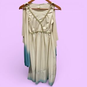 Cute Greek Goddess Elsa ice costume cape stretchy creamy boho toga halloween